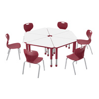 Table d'école en forme de triangle Tables réglables en hauteur pour enfants Table d'activité de maternelle pour les chaises de bureau pour enfants de l'école maternelle