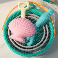 Ensemble de pelle et seau de plage, 4 pièces, en plastique pliable, pour jeux de sable, unisexe, jouets d'extérieur, activités estivales