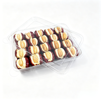 Emballages personnalisés, sûrs, jetables, recyclables, transparents, en plastique PET, pour biscuits, gâteaux, pain, pâtisseries, noix, emballages alimentaires avec couvercles