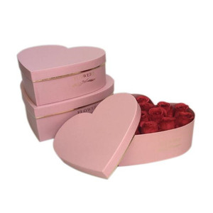 Set de Cajas de Flores de Cartón para Regalo en Forma de Corazón de Tres Piezas con Empaque Personalizado de Fábrica - Product Image 3