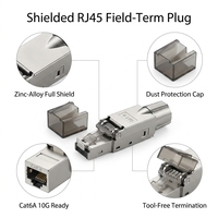 Konektor Jaringan RJ45 Shielded Cat6 Gigabit Kecepatan Tinggi, Pemasangan Lapangan Tanpa Alat, Sinyal Ethernet Stabil, Berbahan Seng