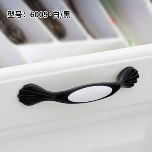 Lcedis Black And White Ceramic Cabinet Handles Oval Shape Modern Design For Furniture Drawer <b>Wardrobe</b> Door Hardware - Product Image 2