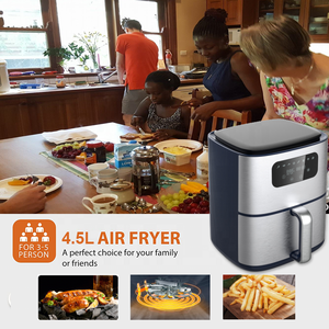 Friteuse à air extérieur à commande numérique avec panier en silicone antiadhésif de grande capacité de 4,5 L Appareil de cuisine domestique SANS huile - Product Image 5