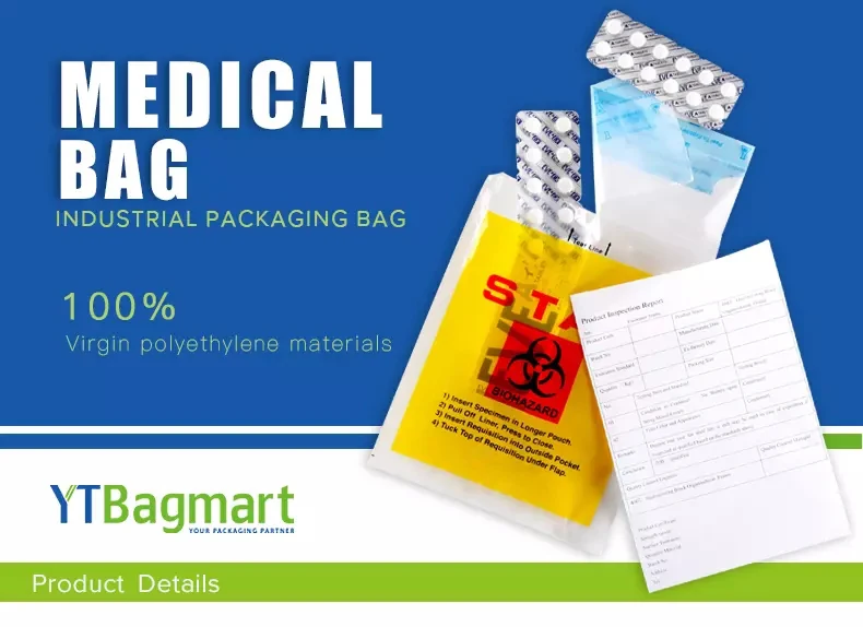 Small Pill Medication Bag Pe Zipper Plastic Bag Plastic Medical Envelope Plastic Bag