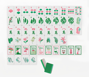 Celebration Premium Acrylic Cloisonne Inspired Luxury Style Family <b>Mahjong</b> Game <b>Set</b> for Game Night Fun - Product Image 3