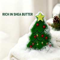 Savon de Noël fantaisie en forme de sapin de Noël, à l'huile essentielle de sapin de Balsam, hydratant, végétalien, cadeau de bain, vente en gros