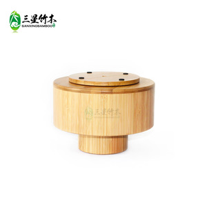 Portalápices giratorio de bambú, tubo de almacenamiento redondo multifuncional, tubo de almacenamiento de brochas de maquillaje de bambú, caja de almacenamiento de escritorio - Product Image 2