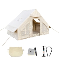 Tente de fête portable OT6301, grande tente de fête noire avec éclairage LED, tente de fête gonflable en forme de cube, tente de boîte de nuit gonflable