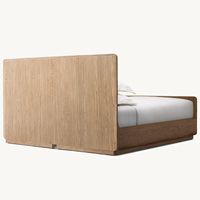 Lit King Size de Luxe Rhoohill, Style Américain, Fabriqué à la Main en Bois d'Orme Recyclé, Cadre de Lit Queen Size de Haute Qualité pour Chambre à Coucher
