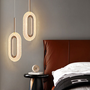 <strong>Light</strong> Luxury Bedside <strong>Chandelier</strong> Master Bedroom Modern and Simple Dining Room Long Line <strong>Small</strong> LED Gold Pendant <strong>Light</strong> - Product Image 4