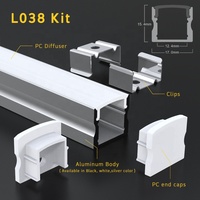 Barre lumineuse d'angle à Led en aluminium, 9 pièces, longueur personnalisée, PMMA couverture opale pour garde-robe, 1/2M