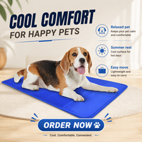 Tapis rafraîchissant pour animaux de compagnie - Sans électricité - Motif bleu uni - Matériau en mousse - Taille XS - Petits animaux