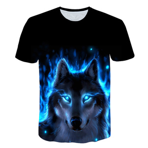 T-Shirt stampata lupo animale 3D da uomo stampa digitale tshirt grafica abbigliamento All Over Print Tees maglietta oversize Casual - Product Image 3