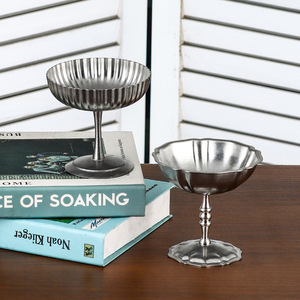 Copos de Sobremesa de Aço Inoxidável com Pé Reutilizáveis para Festas de Aniversário Iogurte Salada Fruta Pudim Gelato - Product Image 3