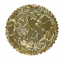 Assiettes de Présentation Dorées en PP de Luxe Écologiques, Plastique Classique Durable pour Fêtes, Dîners, Réceptions, Décoration de Table