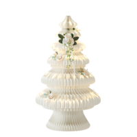 Arbre de Noël en papier Spazepaper avec fleurs et lumières pour la décoration de mariage et la décoration de vitrine de Noël
