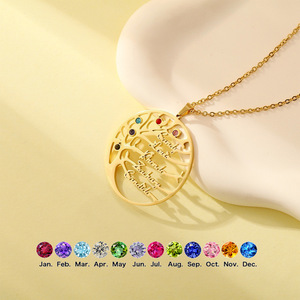 <span class=keywords><strong>Collier</strong></span> avec nom en acier inoxydable <span class=keywords><strong>Arbre</strong></span> <span class=keywords><strong>de</strong></span> <span class=keywords><strong>vie</strong></span> CAIOOCHE avec pierre <span class=keywords><strong>de</strong></span> naissance et lettre <span class=keywords><strong>Collier</strong></span> personnalisé - Product Image 1