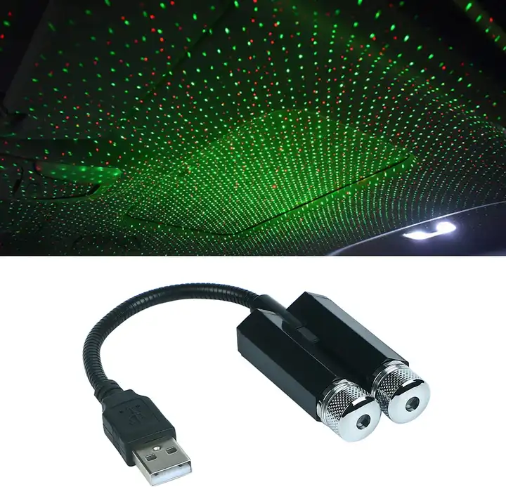 Multicolor Double USB Car LED Star Light Mini Projector