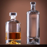 Bouteille en Verre Vide pour Liqueur et Spiritueux Wilk-Custom Fond Montagne 375ml 500ml 700ml 750ml 1000ml pour Whisky, Gin, Rhum, Vodka, Tequila