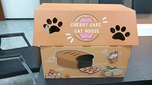OEM facile da montare letti per gatti in cartone casetta per gatti con gratta e vinci grande robusto mobile per gatti tenda da grotta - Product Image 5