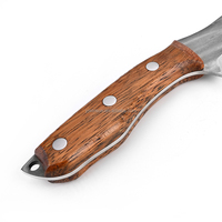 Couteau de cuisine en acier inoxydable de haute qualité, écologique, à lame forgée martelée, avec orientation réglable de la poignée, pour désosser la viande crue, manche en bois
