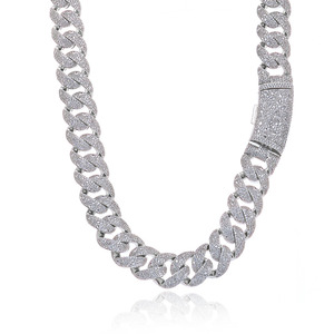 NUOYA - Cadena Cubana <span class=keywords><strong>de</strong></span> Diamantes <span class=keywords><strong>de</strong></span> 22 mm para Hombre y <span class=keywords><strong>Mujer</strong></span>, Cadena con Hebilla Curva, Collar Cubano con Circonitas, Joyería Hip Hop - Product Image 6