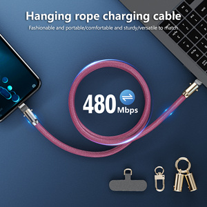 สายชาร์จ USB-C to C แบบสายคล้องคอ 60W PD ความยาว 1.2 เมตร สายคล้องข้อมือ 0.3 เมตร วัสดุโลหะผสมสังกะสี OD6.0 แบบถัก ชาร์จเร็ว สำหรับ <span class=keywords><strong>iPhone</strong></span> และ Android - Product Image 5