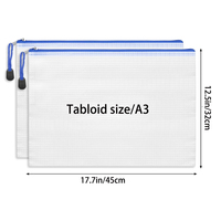 Pochette de rangement A4 personnalisée en maille transparente avec fermeture éclair, en PVC épais, grande capacité pour brochures, tableaux, documents scolaires, protection UV