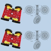 Roue pivotante résistante à l'usure de 2,1 pouces en caoutchouc PP avec alésage pour moteur TT pour châssis de robot, fabriquée en Chine