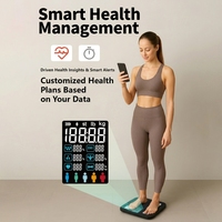 Analyseur de composition corporelle numérique électronique Leaone personnalisé 180 kg avec écran LCD en verre trempé pour la mesure de la graisse et de l'eau corporelle