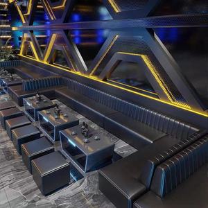 على شكل حرف U أرائك بار شيشة ويسكي طاولة أريكة جلد صناعي بار نادي صالة خشب صلب أريكة ديسكو بار - Product Image 3