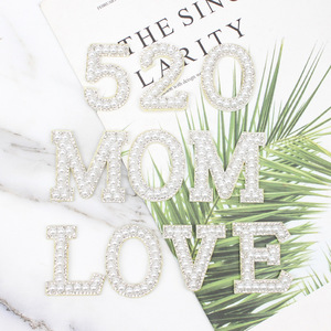 Love Mom Rhinestone Pearl Cake Toppers Mother's Day Elegant Reusable Decorations - Product Image 3