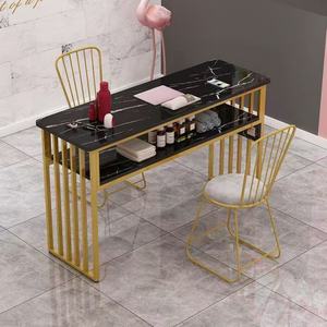 Muebles de Salón para Manicura, Estación de Uñas Elegante, Moderna y Lujosa, Mesas de Manicura de Metal y Hierro para Dormitorio o Sala de Estar - Product Image 2