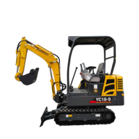 Excavator Mini Crawler Baru 1800KGS 0.25cbm Bucket YC-18SR dengan Pompa Mesin Impor 39.5kW CE Hydraulic Mini Excavator