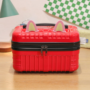 Mini <b>Suitcase</b> Plastic Luggage Travel Cosmetic Bag Cosmetic case Portable Handbag - Product Image 2