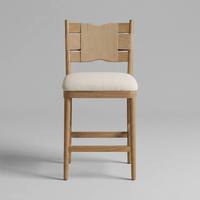 Tabouret de bar et chaise de salle à manger modernes en bois massif avec dossier en corde de papier, design durable pour salles à manger et salons