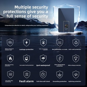 <span class=keywords><strong>Chauffe</strong></span>-<span class=keywords><strong>eau</strong></span> instantané électrique OEM ODM 220V 7KW en aluminium moulé, étanche IPX4, avec affichage LED, mural, version anglaise - Product Image 2