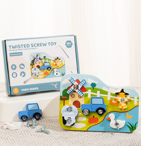 New Arrival Montessori Busy Board for Kids Wooden Screw Nut <b>Puzzle</b> Early Educational Disassembly Assembly Screw Toy - Product Image 1