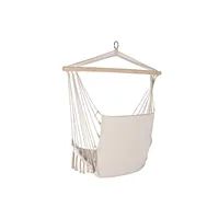 Fauteuil suspendu en coton blanc, hauteur 130 cm, largeur 90 cm, profondeur 50 cm