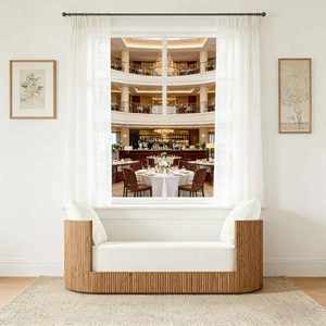 ชุดเฟอร์นิเจอร์ร้านอาหารคุณภาพสูง โซฟาเบดสำหรับรับประทานอาหาร เฟอร์นิเจอร์บ้าน โซฟาเบดไม้โอ๊คแบบปรับนอนได้ สำหรับแพ็คเกจตกแต่งบ้านตัวอย่าง - Product Image 1