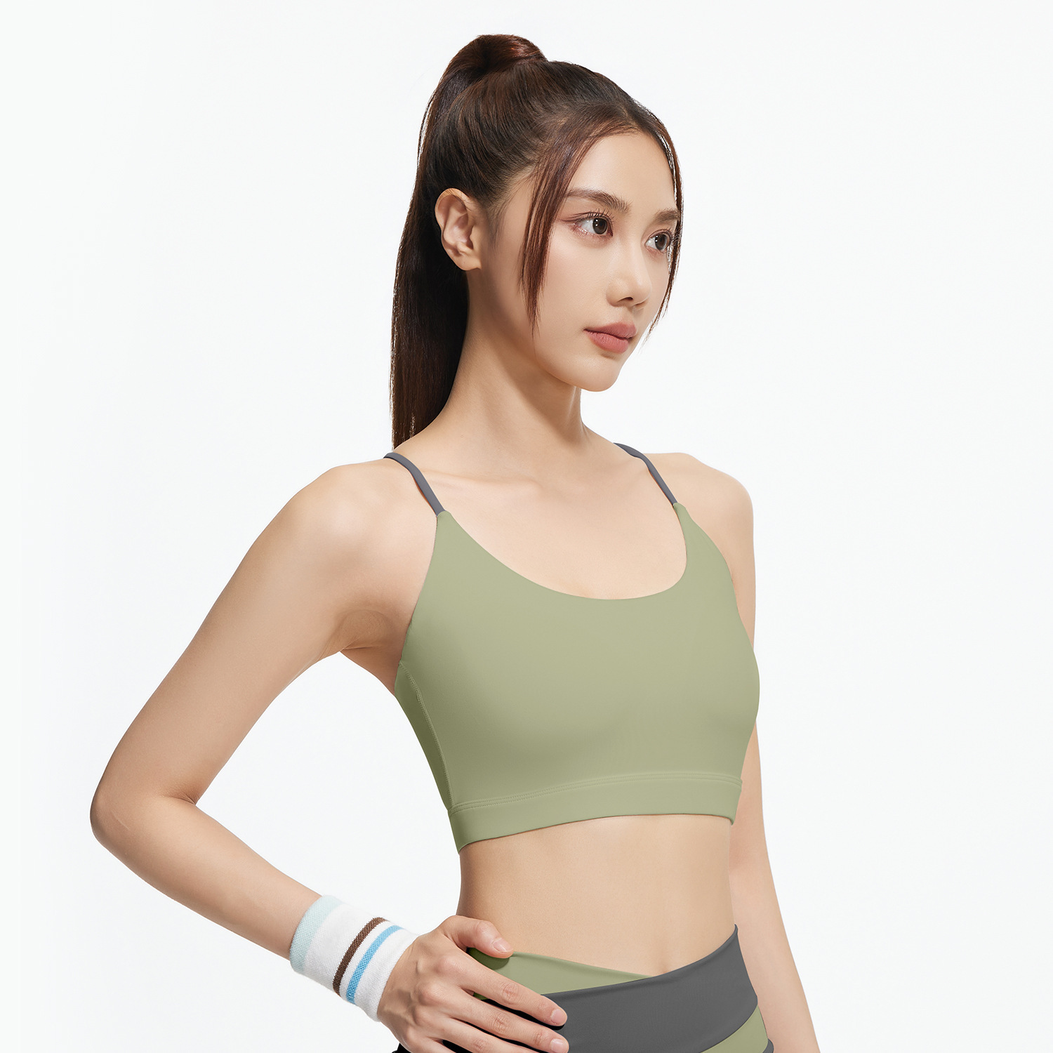 Summer New High Support Sports Bra for Running Back-Shaping Shock-Proof Push-Up Removable Padding Breathable Form-Fitting Bra