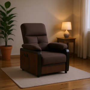 Fauteuil de massage en tissu brun foncé 28,7 x 35,4 x 39,4 pouces, vibration corporelle complète, usage domestique - Product Image 2