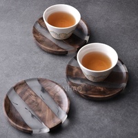 YINHAO Nouveauté : Sous-verre en résine époxy et bois pour boissons – Protection de table pour la maison, le bureau et les bars à café