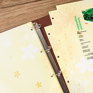 Carnets de menus personnalisés en PU à feuilles mobiles et catalogues haut de gamme, manuels cadeaux, porte-menus avec dorure à chaud - Product Image 4
