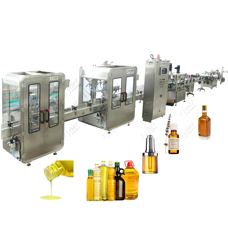 Leadworld Fully Automatic Yogurt Sunflower Production Line Equipment Sesame Corn Oil Filling Capping Labeling Machine