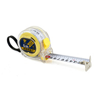 Mètre Ruban Rétractable Robuste Double Face 5m en Acier avec Verrouillage Automatique et Boîtier Transparent en ABS – Outil de Mesure Métrique