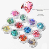TSZS 12 pots de paillettes naturelles Aurora pour ongles, éclats de coquillages fins, poudre d'ormeau, décoration 3D pour manucure DIY