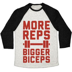 More Reps Bigger Biceps Unisex Tri-Blend <b>Baseball</b> <b>Tee</b> - Product Image 3