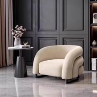 Fauteuil simple de style nordique, luxe léger, moderne, en tissu, pour salon, réception d'invités, négociation