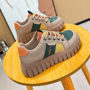 Chaussures de sport à plateforme pour femmes multi-saisons, portées <span class=keywords><strong>sans</strong></span> frotter les pieds, respirantes, assorties de couleurs, chaussures décontractées à la mode coréenne - Product Image 3